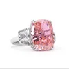 Cluster Rings Fine 8ct Pink Moissanite Diamond Ring Real 925 Sterling Silver Party Wedding Band per le donne Gioielli di fidanzamento da sposa