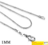 Chaînes Bijoux Composants Composants 925 Sterling Sier Plaqué Lien Rolo Chaîne Collier Avec Fermoirs De Homard 16 18 20 22 24 Pouces