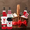 480pcs masa dekorasyon Noel baba şarap şişesi seti Noel dekorasyon örme şampanya kırmızı şarap çantası özelleştirilebilir şarap şişesi kapağı