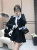 Two Piece Dress Summer Outfits Women's Short 2 Sets Suits With Skirts And Blazer Set For Woman 2023 Chic Elegant Co Ord Korea Festival