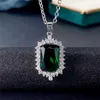 Hänghalsband Caoshi Luxury Lady Party Halsband med grön kristall delikat mors dag gåva underbara tillbehör utsökta smycken