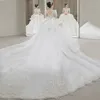 Arabe Dubaï Robe De Mariée Des Femmes 2023 Scoop Manches Courtes Perles Cristal Dentelle Volants Puffy Princesse Robe De Mariée Robes De Novia Sur Mesure