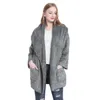 Kvinnorjackor 2023 Autumn Winter Women Teddy Coats Ladies Open Stitch Oversize Outwear Loose Plus Size Overrocks