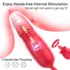 Metoy Upgrade Rose Doppia stimolazione con 7 leccate di lingua 3 vibratori a spinta Dildo capezzolo clitorideo Piacere rapido