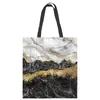 Borse da sera Marmo Texture naturale Tote Bag Canvas Stampa imitazione