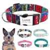 Dog Collars LEASHES NYLON COLLARパーソナライズされたペット刻まれたIDタグNameplate小さい中型の大きな犬Pitbull Pug 230619の反射