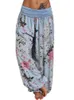 Summer Women Ladies Casual Indian Style Pants Floral Worbhy Loose Comfy Long Talle Haist Pants Nowe spodnie Plus