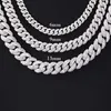 Pendant Necklaces Full Ice Out Moissanite Cuban Chain 2rows 6mm 9mm 13mm 925 Solid Silver Moissanite Cuban Link Chain Mans Hip Hop Necklace