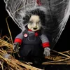 Decoração de festa Horror Walking Baby Halloween Brinquedos elétricos Brilhante Controle de som Tricky Ghost Boneca Enfeite para casa