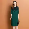 Casual Dresses 2023 Green Bird Lattice Knitted Woolen Top Sweaters Women Fashion Elegant Pullovers Autumn Winter Korean