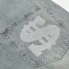 Men's Jeans Men Streetwear Vintage Blue Jeans Dollar Graphic Retro Denim Pants Harajuku Pants Jogger Cotton Denim Jeans Trousers S-XL 230619