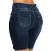 Damesshorts Sexy Mode Dames Dames Denim Skinny Hoge taille Stretch Bodycon Jeans Slanke knielengte Kort 230619