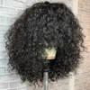 Nxy Hair Wigs Rose Curly Wig com franja Fumi Human Full Machine Made Deep Wave Short Bob for Black Women Water Virgin Brazilian Pixie Cut 230619