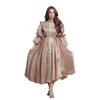 Ethnic Clothing Middle East Turkey Four Seasons Universal Temperament Evening Dress Muslim Lantern Sleeve Robe With Belt