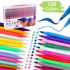 Stylos pinceaux aquarelle 60 couleurs de pinceaux doubles marqueurs d'art aquarelle invites double face couleurs vives et vives 230619