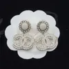 2023 Luxus Marke CC Ohrring Klassische Retro frauen Ohrringe Designer Natürliche PearlCrystal S925 Silber Ohrringe Schmuck
