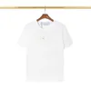 Camiseta masculina de alta qualidade de marca famosa, letras impressas, gola redonda, manga curta, preto e branco, várias tendências masculinas e femininas