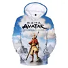 Herrtröjor 2023 anime avatar den sista airbender 3d tryckta hoodie överdimensionerad rund hals casual pullover tröja topp