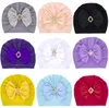 Cappelli per bambini Fiocco grande Turbante Capelli Bowknot Strass Testa avvolge Turbante per neonati Bambini Orecchie Copricapo Fascia per bambini Fiocco Berretto