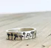 Klusterringar vintage hand snidade svamp för kvinnor män delikat silver färg boho blomma ring förlovningsfest smycken smycken