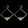 Boucles d'oreilles pendantes Noble Vintage carré boucle d'oreille 2023 couleur or bohème creux goutte charme bijoux pour femmes en gros # E280