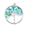 3 cm Life Tree Pendant Natural Gravel Crystal Stone Diy Halsband smycken Tillbehör utan kedja