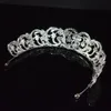 Hårklämmor Barrettes Europeiska brudprinsessan Diana Crown CZ Crystal Headband smycken Bröllopstillbehör Micro Set Zircon Brudhuvudbonad Tiaras 230619