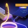 RGB Kleur Licht PD 66W Type C Naar Type C Snel Opladen Datakabel Micro Voor Xiaomi Redmi Samsung huawei OPPO USB C Charge Data Cord