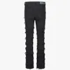 Erkekler Kot Yuvarlak Sıkıntılı Püskül Kot pantolon Hi Street Fashion Black Slim Y2K Jeans Erkekler Hip Hop Street Giyim Denim Pantolon
