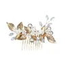 Exquis cheveux peignes fleur feuilles perles strass bijoux épingles à cheveux cristal pinces à cheveux Tocodos pour mariée dames cheveux diadèmes
