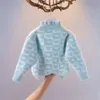 Pullover Girl Sweater 2023 Autumn and Winter Model Imitation Mink Velvet Plus Small Girls 'Foreign drakar 230619