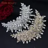 Hårklämmor Barrettes DZ065 Wedding Crown Brides Accessories Bridal Jewelry Earring Set Crystal pannband Fashion Headpiece 230619