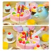 Cuisines Play Food Girl Toy Cake DIY Minature Food Simulation Pretend Play Kitchen Set Tea Kid Cut Game Education Enfants Jouets Pour 3 Ans Anniversaire 230617