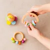 Rattles Mobiles 3pcs Baby Wooden Pendant Colorful Ring-Pull Beech Ring Baby Play Gym Wooden Teether BPA Free For Crib Rattle Pendant Toys Gifts 230617