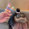 Haarschmuck Mädchen elastisches Stirnband Bunte kleine Bänder für Kinder Pferdeschwanzhalter Scrunchie Kinder 100 Stück Haarband