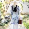 Vêtements ethniques 2023 Style chinois traditionnel Hanfu haut femmes élégant Blouse Oriental coton lin Floral impression Cheongsam