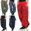 Pantaloni stile indiano casual da donna alla moda da donna Pantaloni Harem bohémien Pantaloni larghi larghi stile hip-hop a vita bassa con stampa cachemire