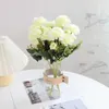 Dried Flowers Silk Peony Head Artificial Fake Bunch Bouquet Simulation DIY for Home Floor Garden Wedding Party Decor