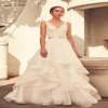 Vestido de novia de primavera de Paloma Blanca, cuello en V, apliques de encaje, línea A, vestidos de novia, tren de barrido sin mangas sencillo, vestidos 226U