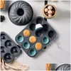 Stampi da forno 12 pezzi / set Muffin Sile Round Cake Mods Kitchen Bakery Cupcake Mold Drop Delivery Home Garden Dining Bar Bakeware Dhu0X