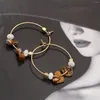 Hoop oorbellen Go2Boho boho stijl natuursteen met gouden ringen voor vrouwen - trendy sieraden roestvrij staal oorring vrouwelijke sieraden