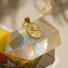 Chaînes Vintage soleil et lune Fortune pendentif collier pour femmes pièce ronde en acier inoxydable chaîne colliers Femme Bijoux Bijoux cadeau