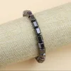 Link Bracelets Black Hexagonal Beads Handmade Bracelet Neutral Natural Hematite Stone Summer Fashion Jewelry For Party Wear