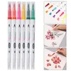 Watercolor Brush Pens G5AA 12/18/24Pcs double tip flexible color brush fine line tip watercolor marker 230619