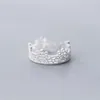 Cluster Rings MloveAcc äkta 925 Sterling Silver Hollow Lace Crown Ring for Women Fashion Girls Gift