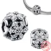 925 Sterling Silver Winter Snowflake Sparkling Herbarium Cluster Dangle Charm DIY fit Original Pandora Bracelet necklace designer Jewelry wit box