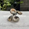 Tiger Skin Jasper Snake Figurine Animal Art Trick Gifts Handmade Beautiful Miniature Natural Quartz Crystal Gemstone Reptile Statue Specimen Carving Home Decor