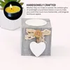 Candle Holders 2pcs Centerpieces For Table Heart Shaped Tea Light Gifts Rustic Wooden Home Decor Vintage Holder Wedding Votive Dinner