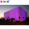 8x5x4m (26x16x13ft) Grande tente cube gonflable blanche avec lumière LED pour la fête de mariage souffle une tente de boîte de nuit gonflable avec vente de ventilateurs