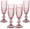 Machine Pressed Vintage Colored Goblet White Wine Champagne Flute Water Glass Green Blue Pink Glass Goblets Glass Cup 0619